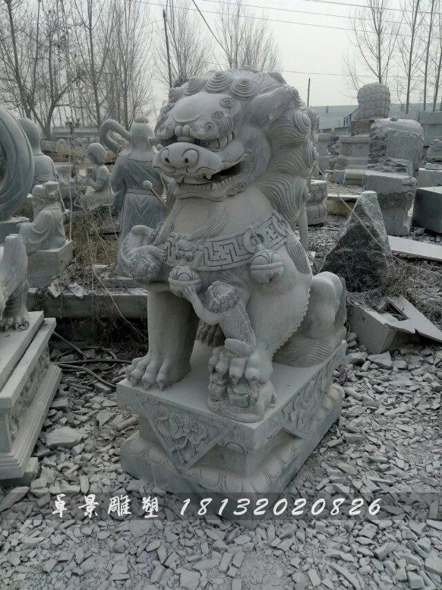 獅子石雕，仿古獅子石雕，門獅石雕 (4)