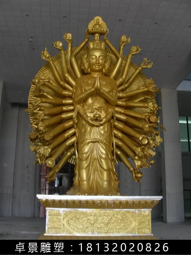 千手觀音銅雕，大型觀音銅雕