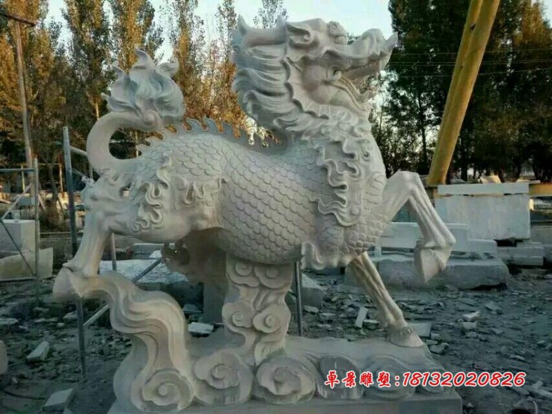 麒麟石雕，精雕麒麟雕塑 (1)