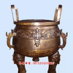 銅圓鼎雕塑，鑄銅圓鼎雕塑