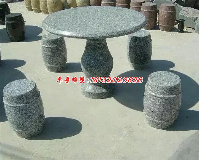 大理石桌子雕塑，大理石桌凳雕塑