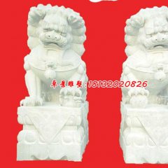 獅子石雕，漢白玉北京獅石雕
