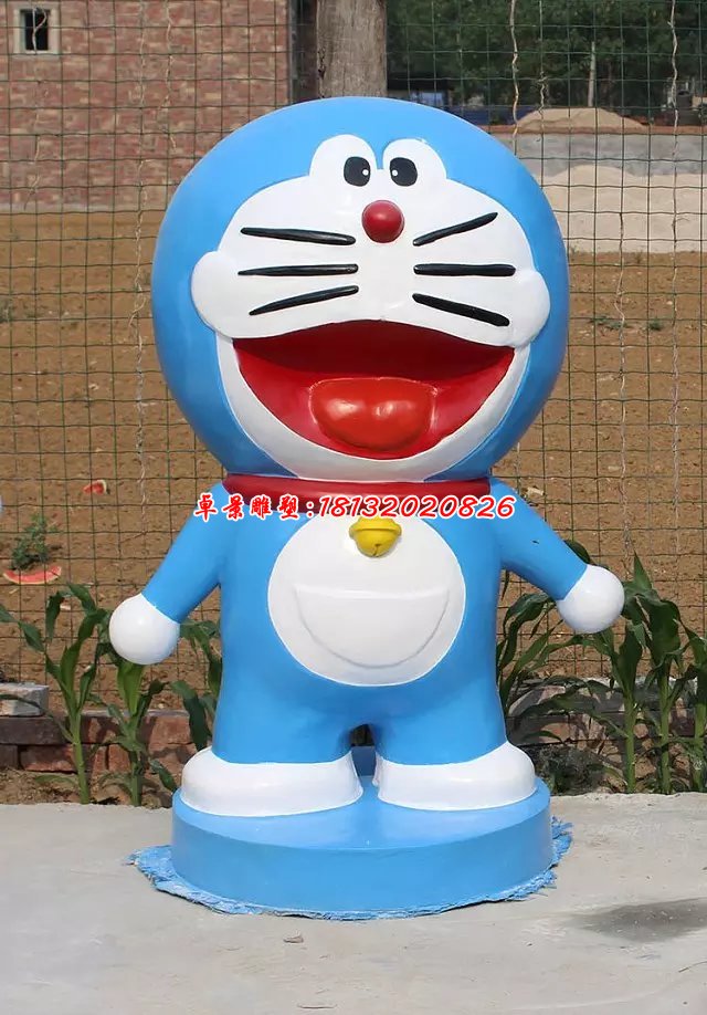 玻璃鋼機(jī)器貓雕塑，玻璃鋼卡通雕塑 (2)