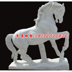 石雕馬，駿馬石雕，漢白玉駿馬雕塑