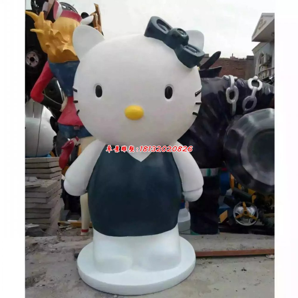 小貓玻璃鋼雕塑，卡通小貓雕塑 (1)