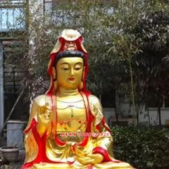 觀音菩薩銅雕，彩繪觀音菩薩雕塑