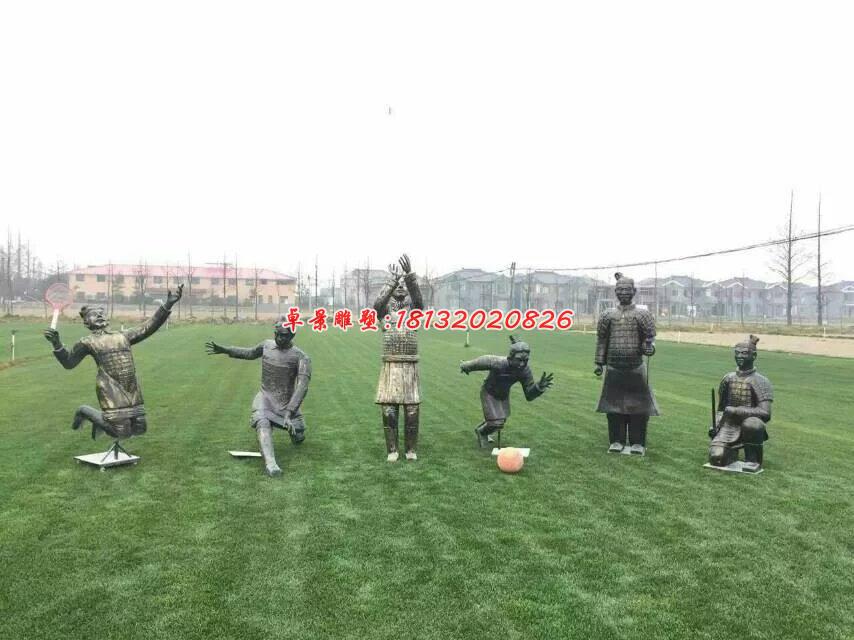 玻璃鋼兵馬俑雕塑，玻璃鋼仿銅人物雕塑 (2)