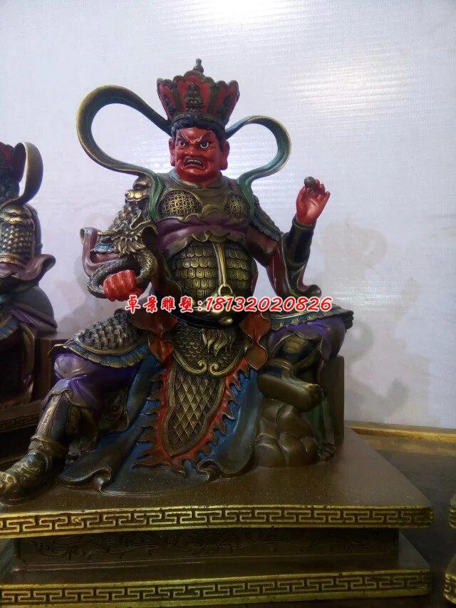 四大天王銅雕，銅雕彩繪雕塑 (1)