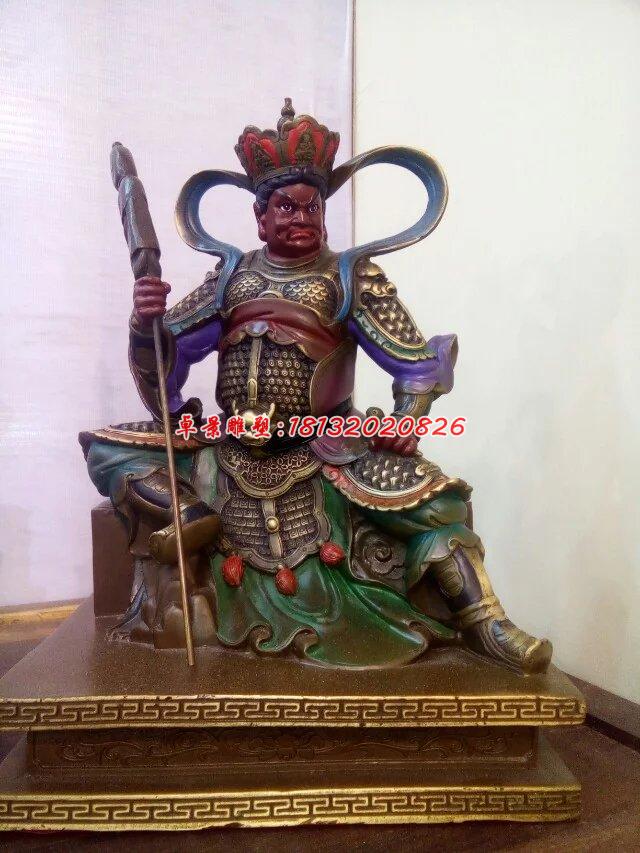 四大天王銅雕，銅雕彩繪雕塑 (3)