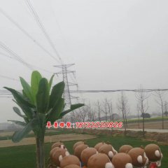 玻璃鋼小猴子雕塑，卡通動(dòng)物雕塑