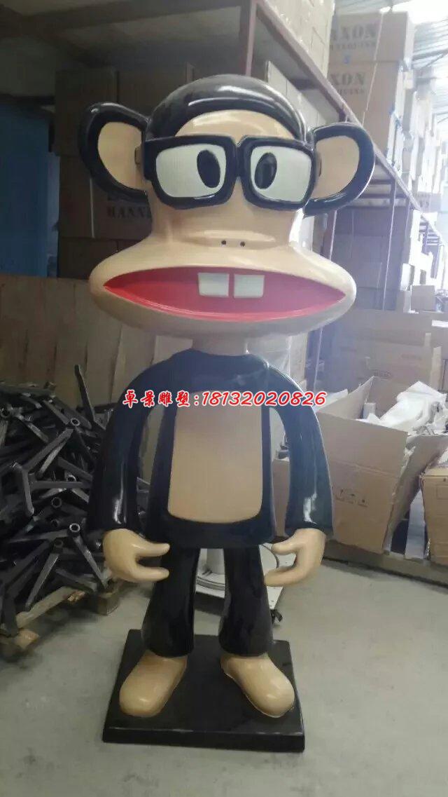 玻璃鋼大嘴猴雕塑，卡通動(dòng)物雕塑