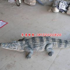 玻璃鋼鱷魚雕塑，玻璃鋼仿真雕塑