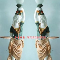 漢白玉石燈，西方人物石燈雕塑