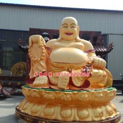 彌勒佛銅雕，銅雕彩繪雕塑