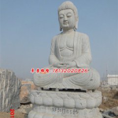 坐著的佛像雕塑，石雕如來佛祖