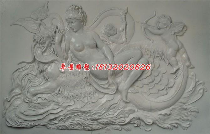 石浮雕，西方美女石浮雕