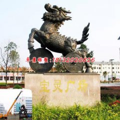 銅雕麒麟，廣場動物雕塑