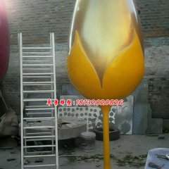 玻璃鋼高腳杯雕塑，玻璃鋼彩繪雕塑
