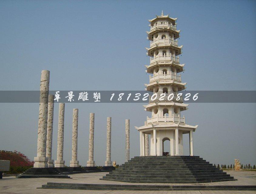 石塔，漢白玉石塔雕塑