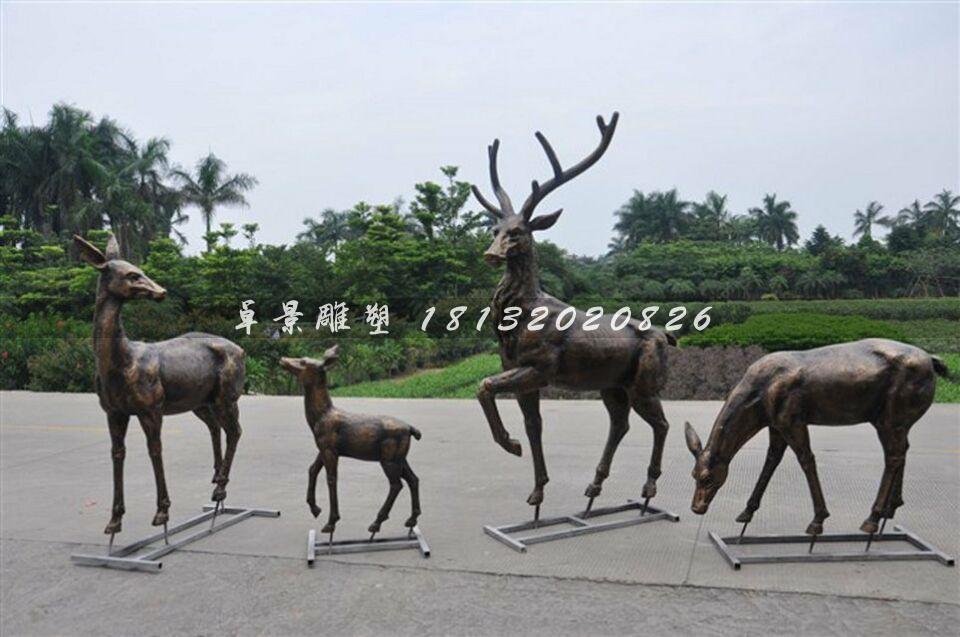 小鹿銅雕，公園動(dòng)物銅雕