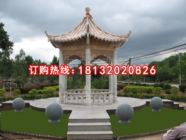 晚霞紅涼亭雕塑，公園涼亭雕塑