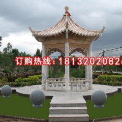 晚霞紅涼亭雕塑，公園涼亭雕塑