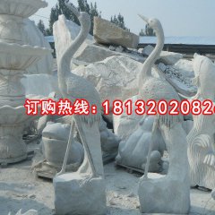 石雕仙鶴，大理石仙鶴雕塑