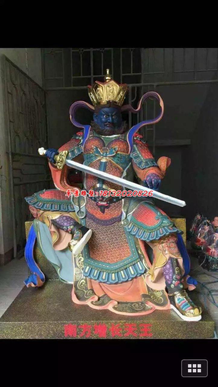 玻璃鋼四大天王雕塑，玻璃鋼彩繪神仙雕塑 (1)