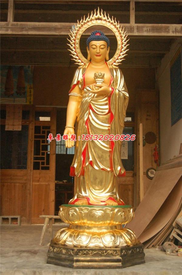 玻璃鋼如來佛雕塑，彩繪玻璃鋼佛像