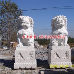 石雕獅子，漢白玉獅子雕塑