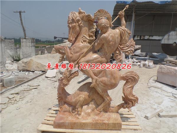 西方戰(zhàn)士石雕,晚霞紅西方人物石雕
