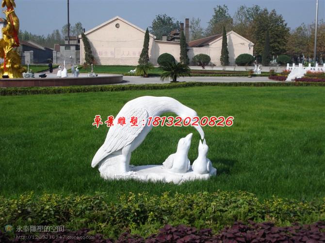 喂食石雕，公園動(dòng)物石雕，景觀石雕