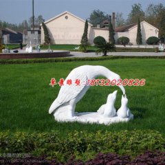 喂食石雕，公園動物石雕，景觀石雕