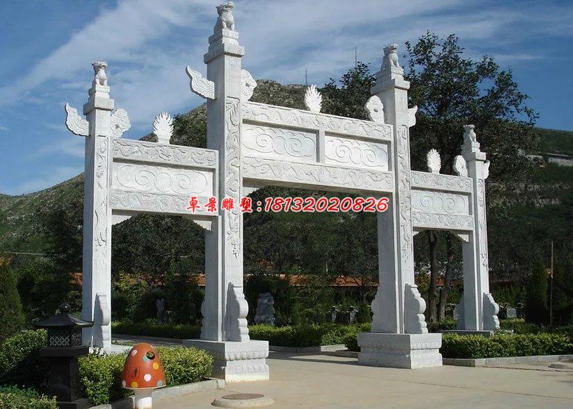 石雕牌坊，大理石牌坊，標(biāo)志牌坊雕塑 (3)