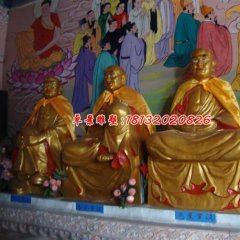 玻璃鋼十八羅漢雕塑，貼金十八羅漢雕塑