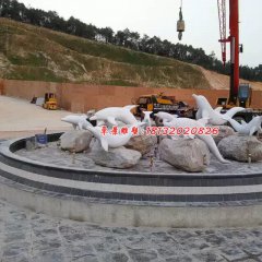 海豚石雕，海豚噴泉石雕