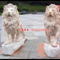 西洋獅石雕，晚霞紅匯豐獅石雕