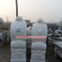 石雕門墩，漢白玉門墩雕塑