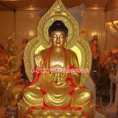 如來佛雕塑，玻璃鋼仿銅佛像