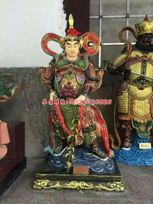 玻璃鋼韋陀雕塑,玻璃鋼彩繪韋陀雕塑