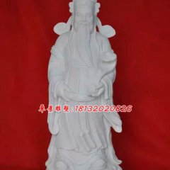 文財(cái)神石雕，漢白玉立式財(cái)神雕塑