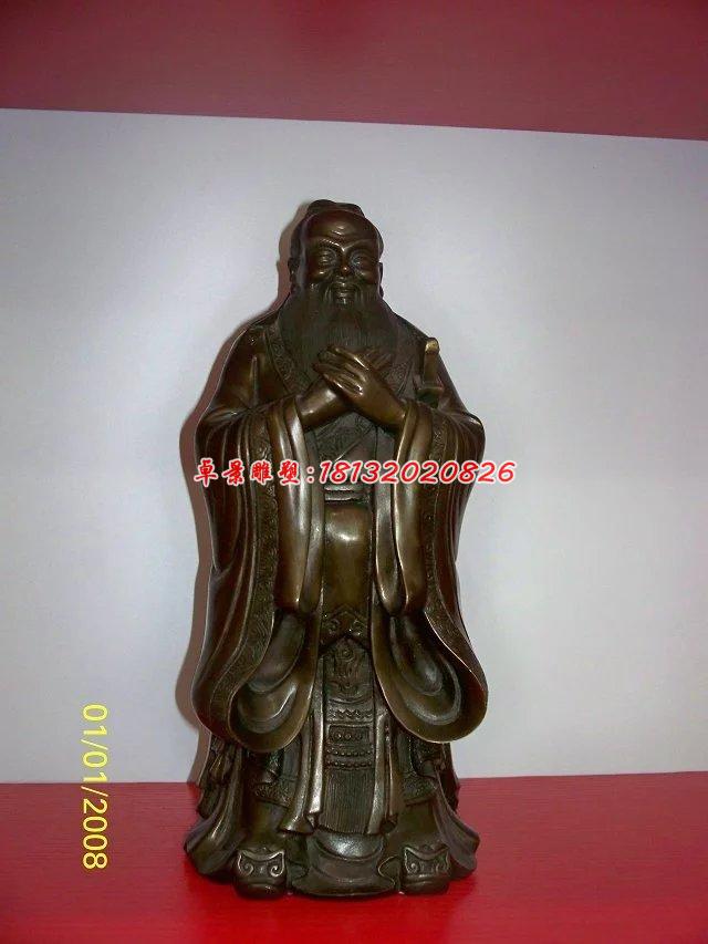 孔子銅雕，校園古代名人銅雕