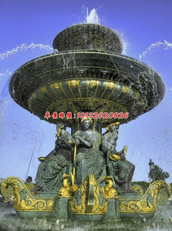 玻璃鋼噴泉雕塑，西方人物噴泉雕塑