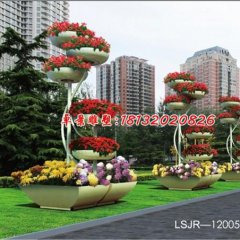 玻璃鋼花盆雕塑，玻璃鋼花架雕塑