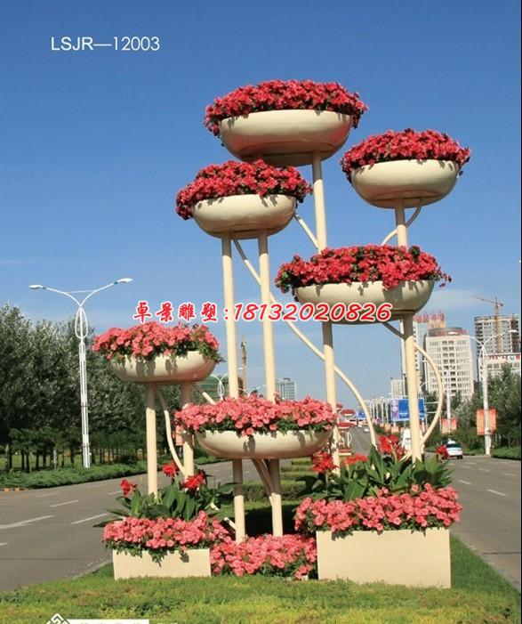 玻璃鋼花盆雕塑，玻璃鋼花架雕塑 (5)