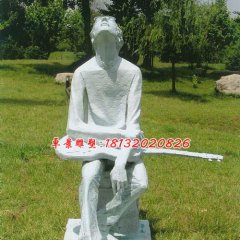 拿吉他的少年雕塑，玻璃鋼人物雕塑
