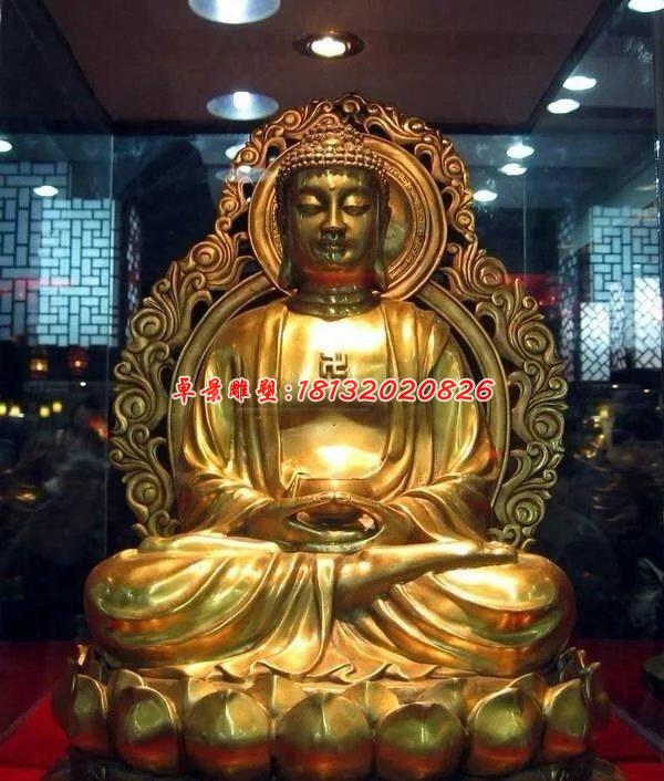 釋迦牟尼佛雕塑，玻璃鋼鎏金佛像雕塑