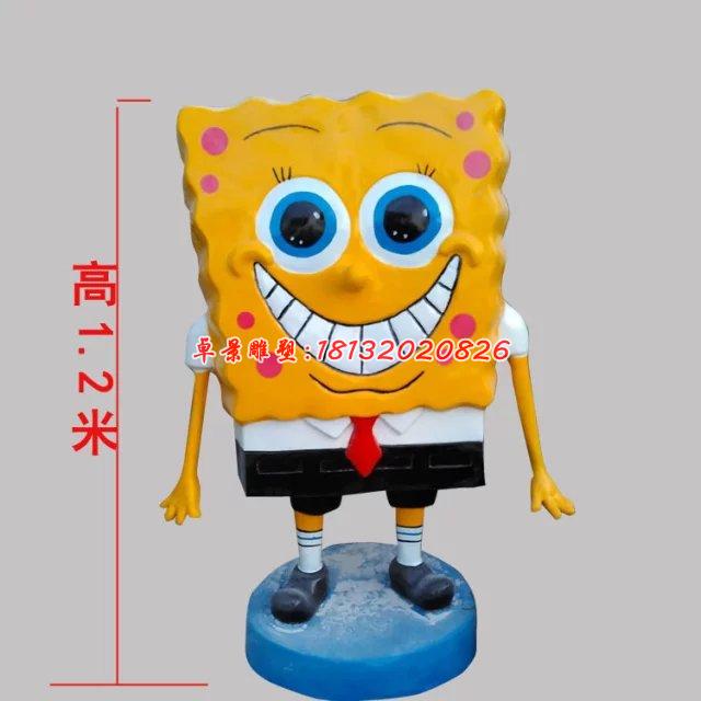玻璃鋼海綿寶寶雕塑，玻璃鋼卡通雕塑