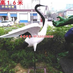 玻璃鋼丹頂鶴雕塑，玻璃鋼仙鶴雕塑