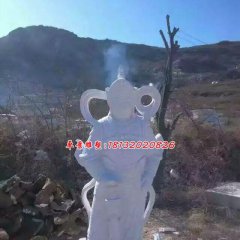 韋陀石雕，漢白玉韋陀菩薩雕塑